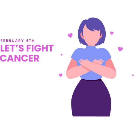 Girl is raising awareness to fight cancer  Illustration