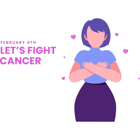The Girl Is Raising Awareness To Fight Cancer Illustration