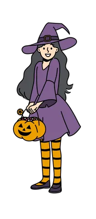 Girl is ready for halloween party  Illustration