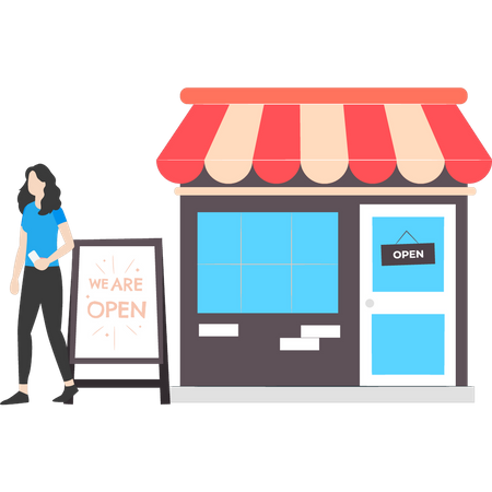 Girl is running a small business  Illustration