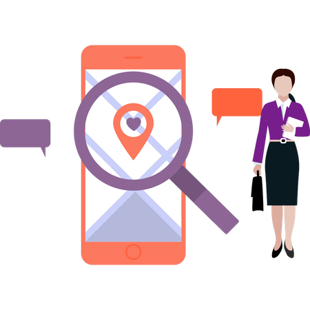 Girl is searching for location  Illustration