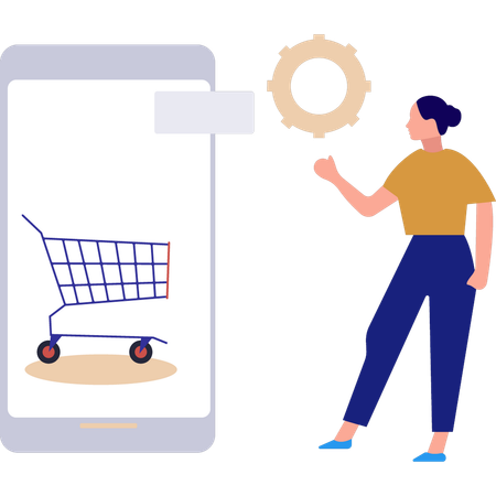 Girl is shopping online  Illustration