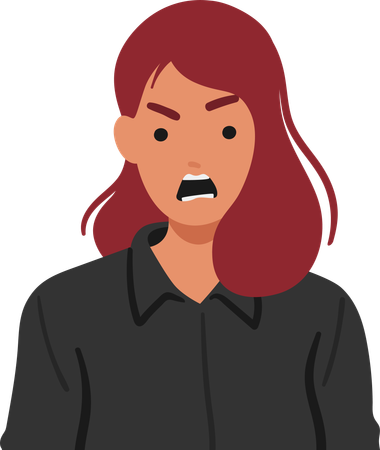 Girl is shouting on others  일러스트레이션