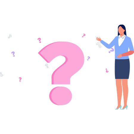 Girl is showing a question mark sign  Illustration