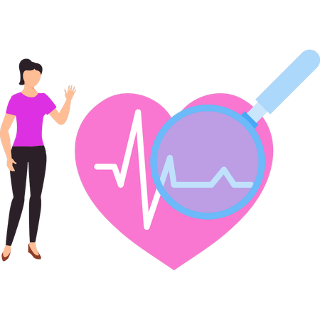 Girl is showing heart beat  Illustration