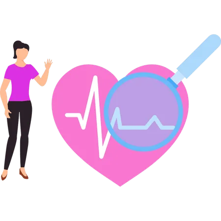 Girl is showing heart beat  Illustration