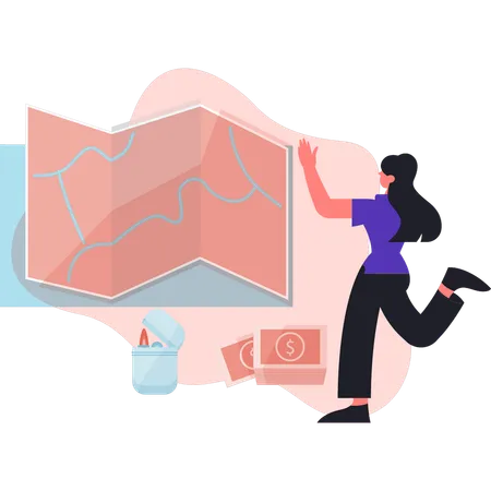 Girl is showing medical location  Illustration