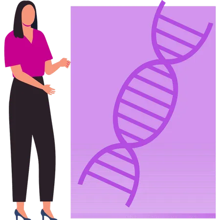 The Girl Is Showing The DNA Strips Illustration