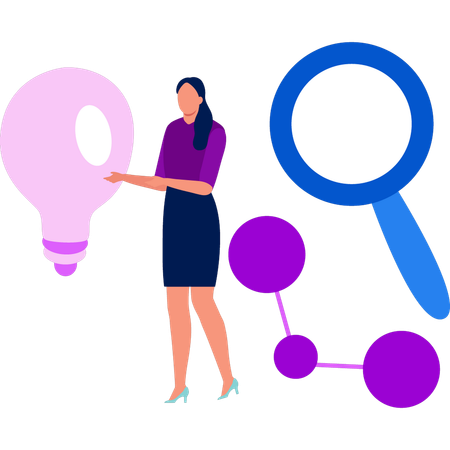 Girl is showing the searching ideas  Illustration