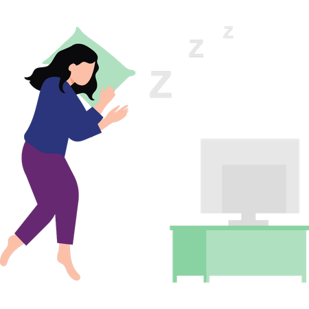 Girl is sleeping  Illustration