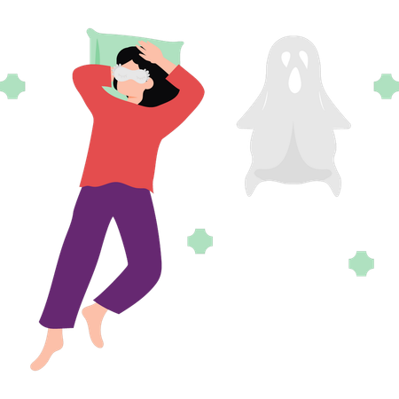 Girl is sleeping wearing an eye mask  Illustration