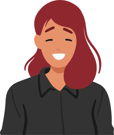 Joyous Woman Radiates Happiness With A Bright Smile Joyful Female Character Creating An Infectious And Heartwarming Atmosphere That Uplifts Those Around Her Cartoon People Vector Illustration Illustration