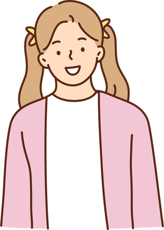 Girl is smiling  Illustration