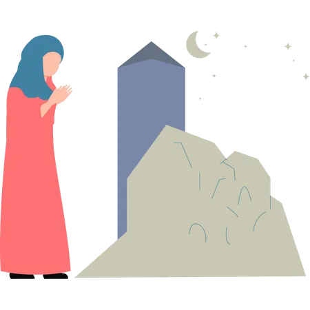 The Girl Is Standing Illustration