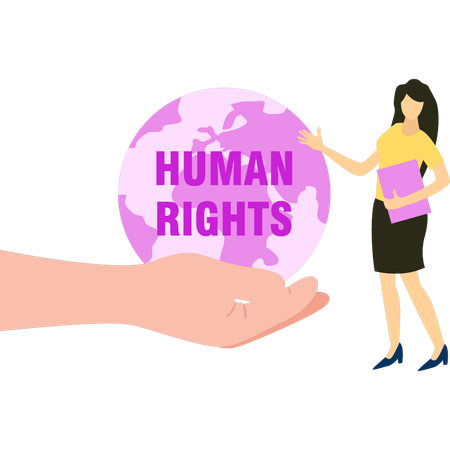 Girl is standing for human rights justice  Illustration