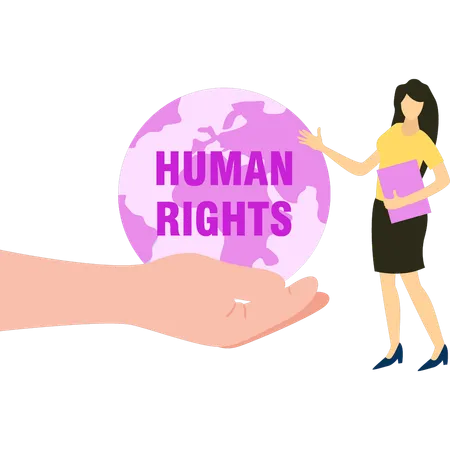 Girl is standing for human rights justice  Illustration