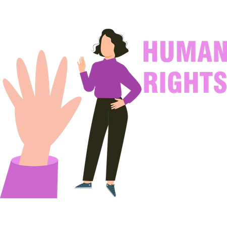 Girl is standing for human rights justice  Illustration