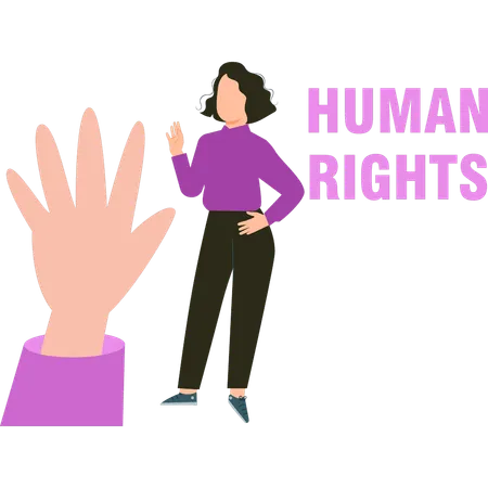 Girl is standing for human rights justice  Illustration