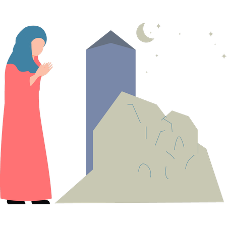 Girl is standing  Illustration