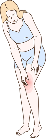 Girl is suffering from knee problem  Illustration