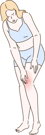 Girl is suffering from knee problem  Illustration