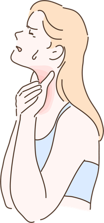 Girl is suffering from throat infection  Illustration