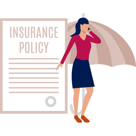Girl is taking new life insurance policy  Illustration