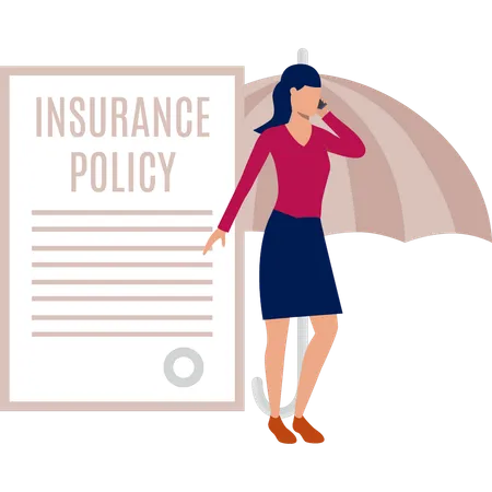 Girl is taking new life insurance policy  Illustration