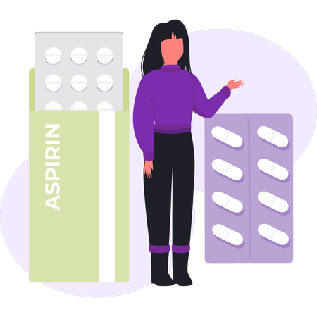 Girl is talking about medical supplies  Illustration