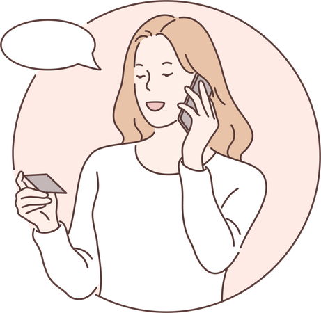 Girl is talking on phone  Illustration