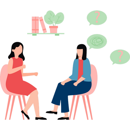 Girl is talking to a therapist  Illustration