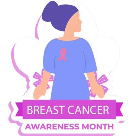 The Woman Is Showing The Month Of Awareness Illustration