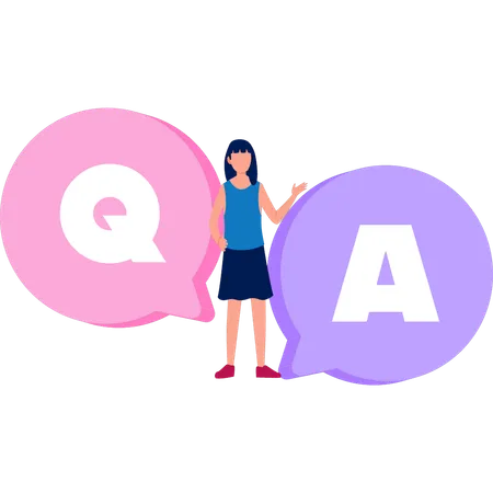 The Girl Is Telling About Question And Answer Illustration