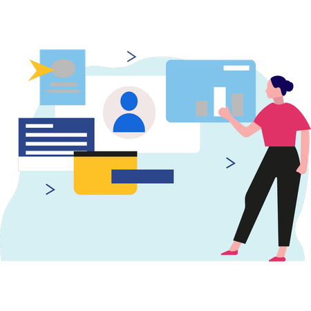 Girl is telling the account details Illustration
