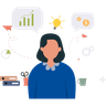woman with business plan illustrations free