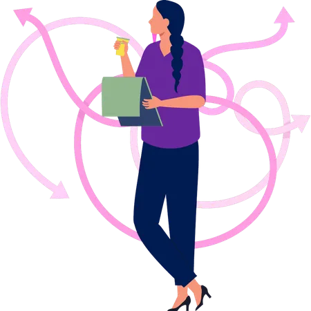 Woman trying to solve problem  Illustration