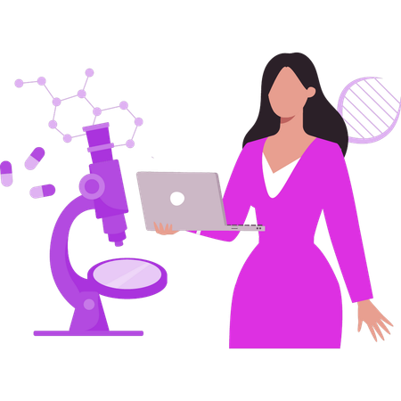 Girl is using a laptop  Illustration