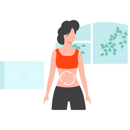 Girl is using a weight loss diet Illustration