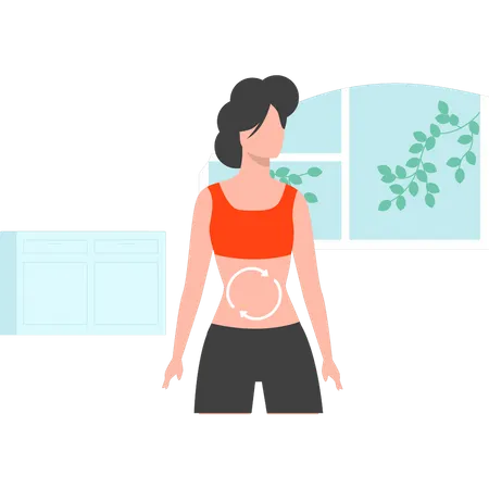 Girl is using a weight loss diet  Illustration
