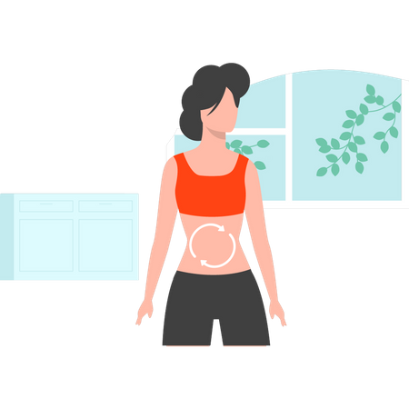 Girl is using a weight loss diet  Illustration