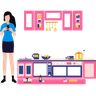 illustration for phone in kitchen