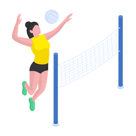 Girl is Volleyball Player  Illustration
