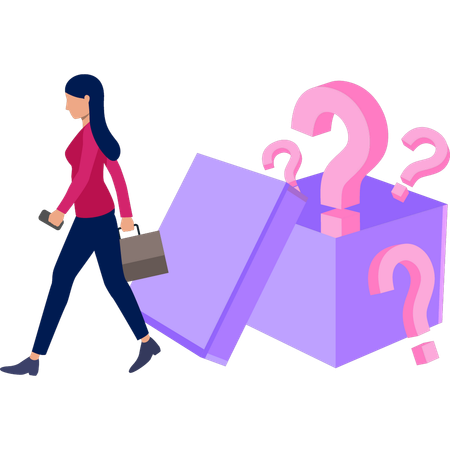 Girl is walking for answer  Illustration