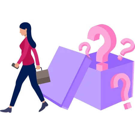 Girl is walking for answer  Illustration