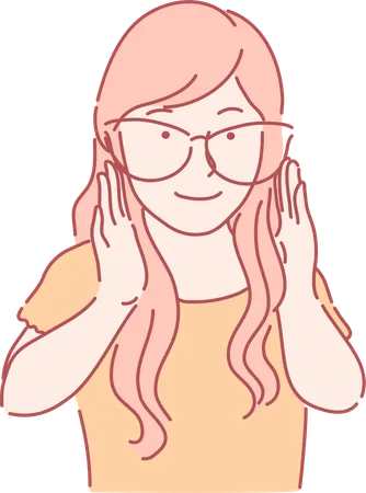 Girl is wearing her glasses  Illustration