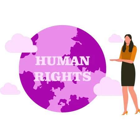Girl Is Working For Human Rights Illustration