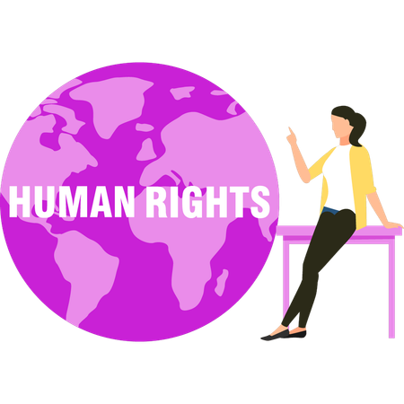 Girl is working for human rights  일러스트레이션