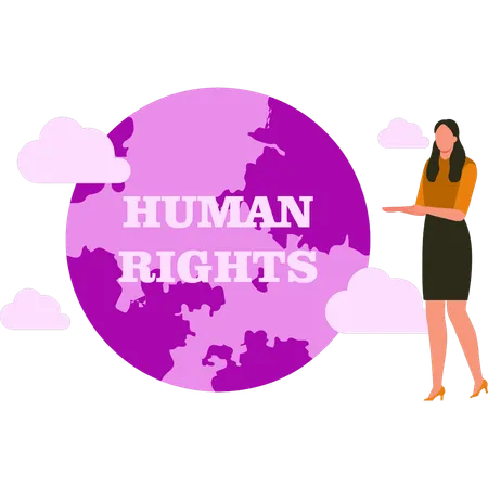 Girl is working for human rights  Illustration