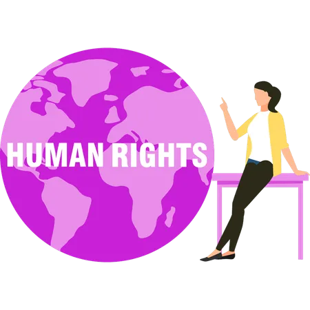 Girl is working for human rights  Illustration