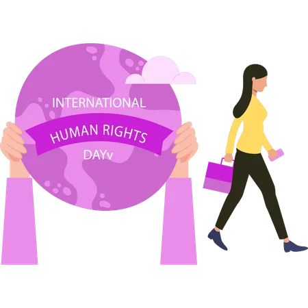 Girl is working for human rights  Illustration